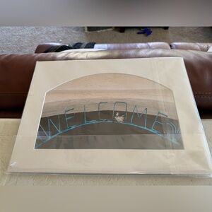 Matted art piece with hummingbird NEW